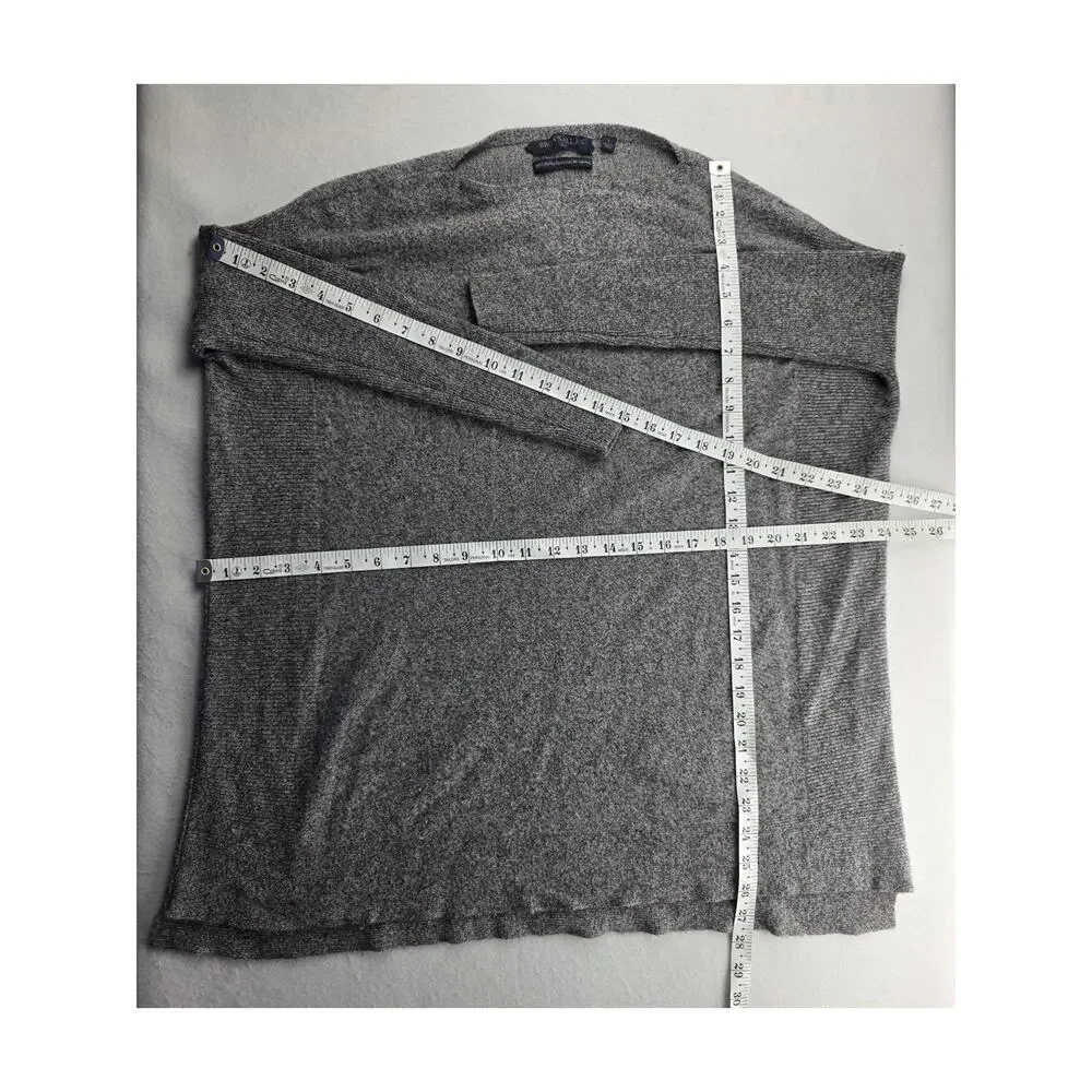 Brown Allan Gray Merino Wool Cashmere Scoop Neck Sweater Size Small